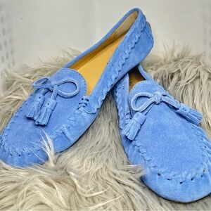 8M Blue Suede Women's Talbot Moccasins